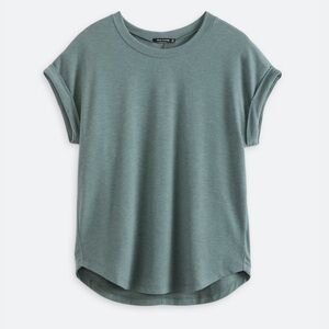 Olive Green Short-Sleeve Crewneck Top